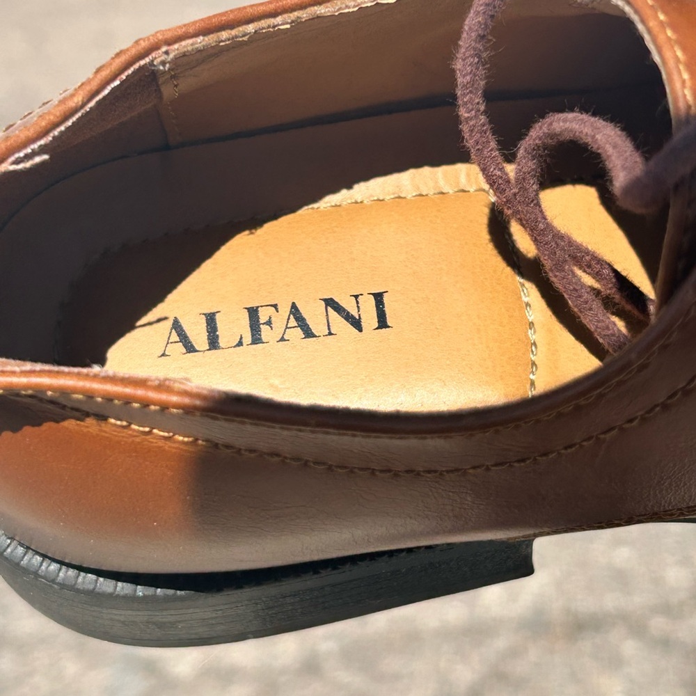 Alfani Men's Tan Leather Oxfords